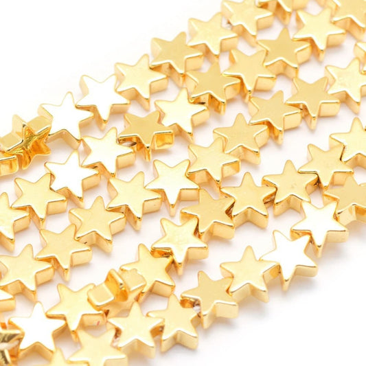 6mm Gold Star Hematite Bead