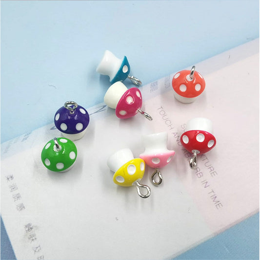 15MM x 13MM Cute Mixed Color Mushroom Charm