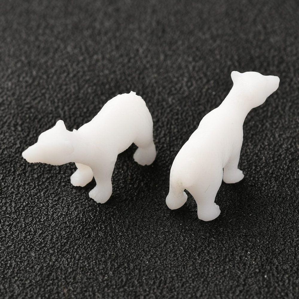 1PC 3D Polar Bear Animal Themed Life Model (12x19x6mm)