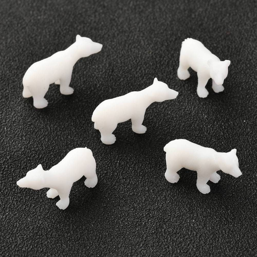 1PC 3D Polar Bear Animal Themed Life Model (12x19x6mm)