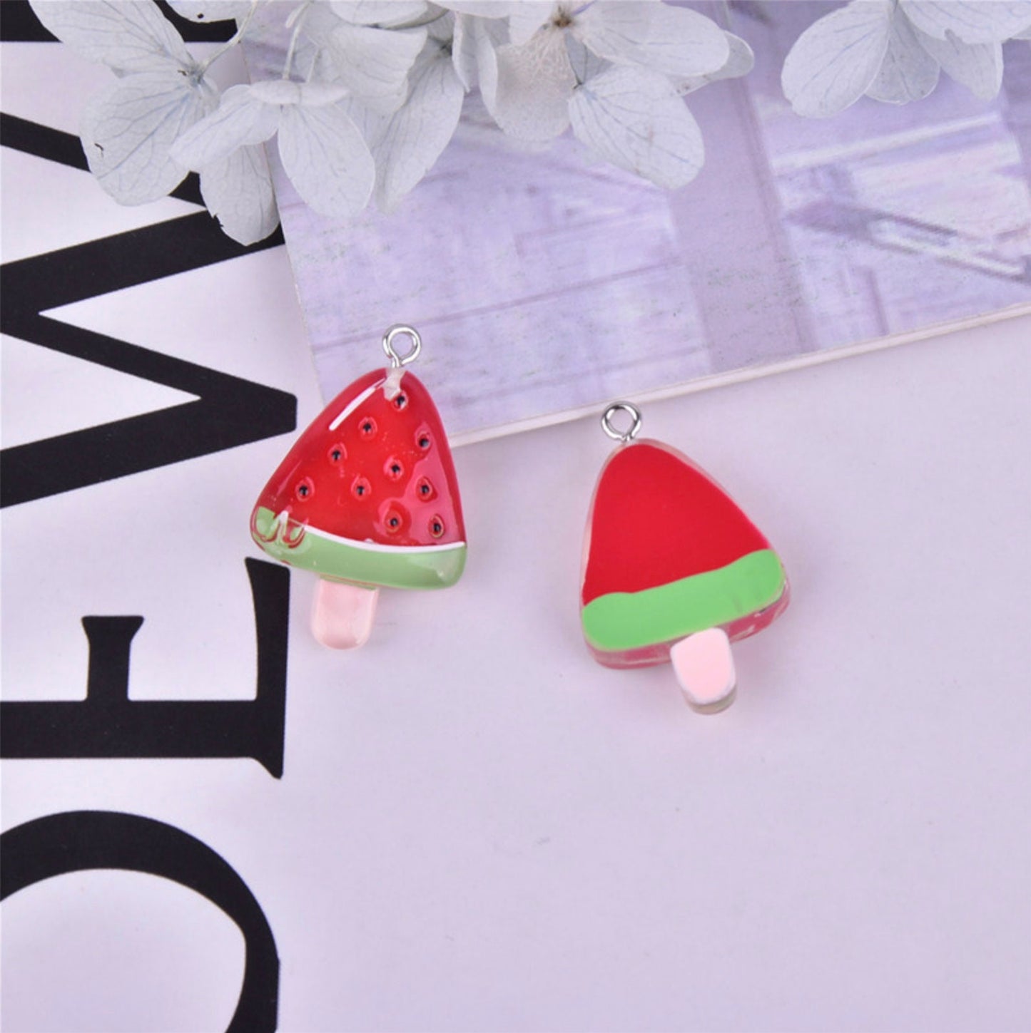 26MM Cute Watermelon Slice Themed Popsicle