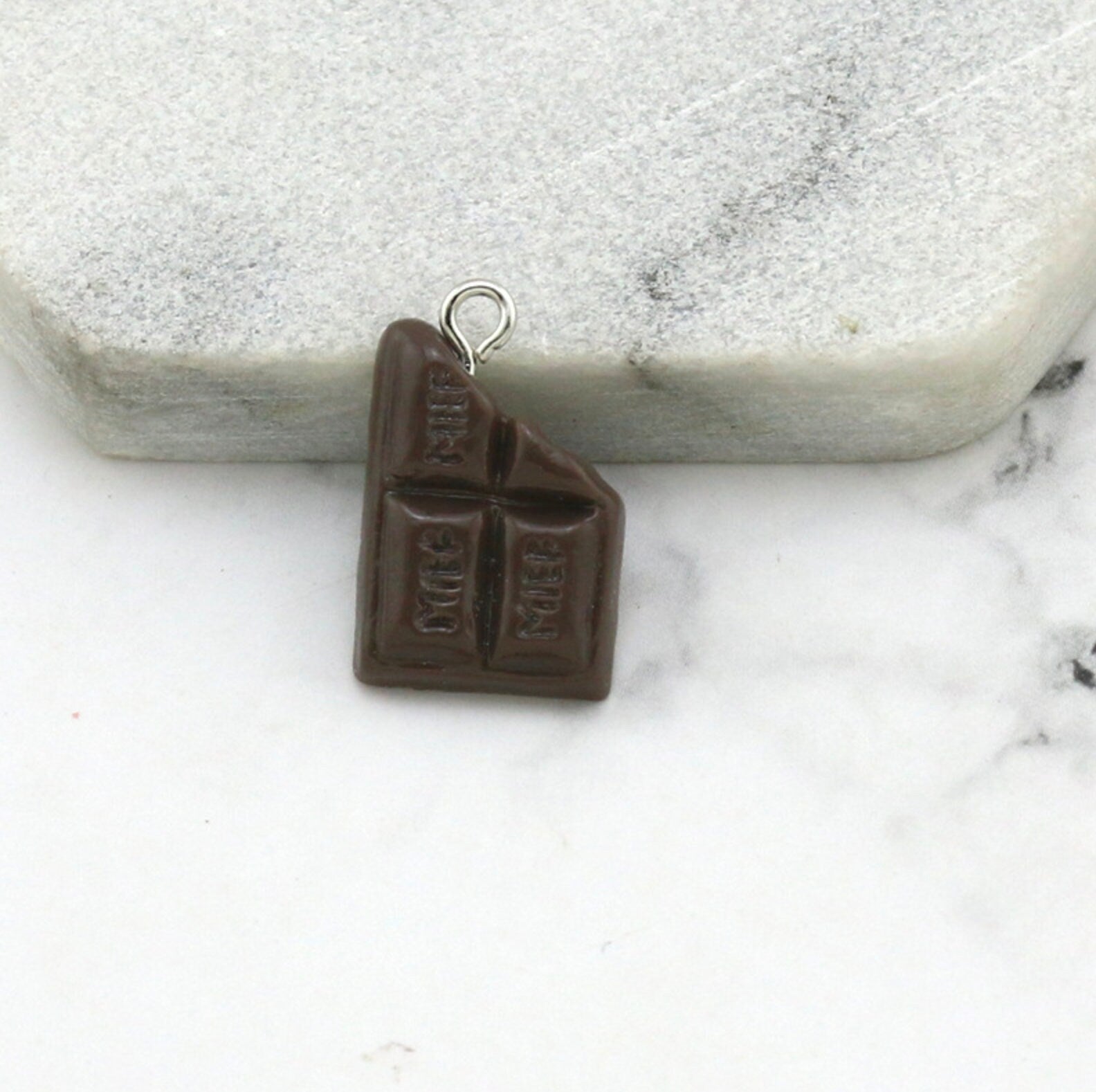 Small Chocolate Bar Charms (in Brown, Pink, Light Green, Yellow)