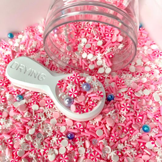 FAKE Icy Pink Peppermint Polymer Clay Sprinkle Mix (NOT EDIBLE) D44-23