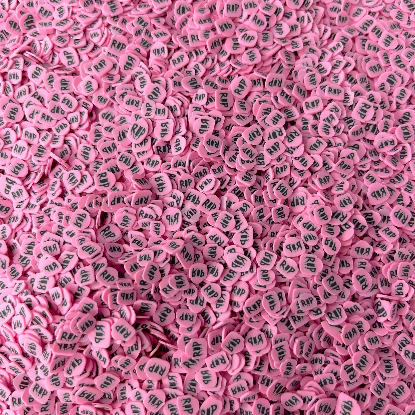 FAKE 5MM Pink Rip Tombstone, Halloween Themed, Polymer Clay Sprinkle (NOT EDIBLE) D39-21