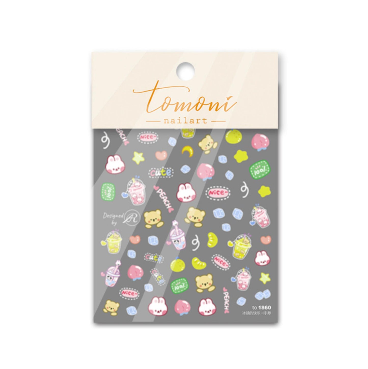 Tomoni Bunny and Honey Bear Themed Nail Art Stickers (to1860)