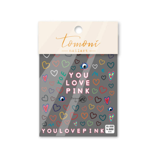 Rainbow Heart Love Nail Art Stickers (to622)