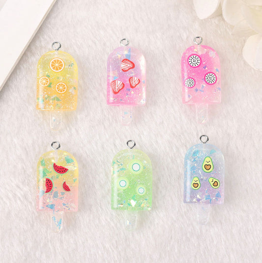 Colorful Fruit Popsicle Charm (17mm x 33mm)