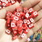 Red Love Letter, Valentine's Day Themed Polymer Clay Beads