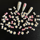 Cute Pink Bear, White Bear, Egg Nail Art Charms, Decoden, DIY Supplies, Mini Cabochon