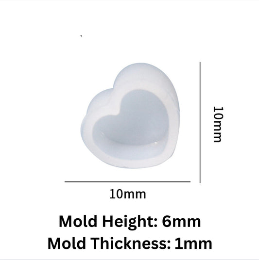 Mini Heart Shaped Silicone Earring Molds