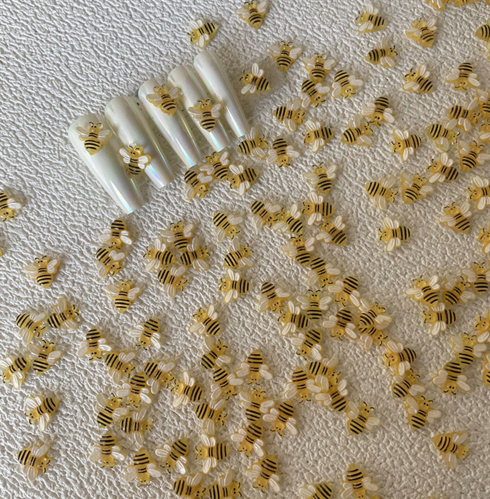 10MM Yellow Bee Nail Art Charms, Decoden, DIY Supplies, Mini Cabochon