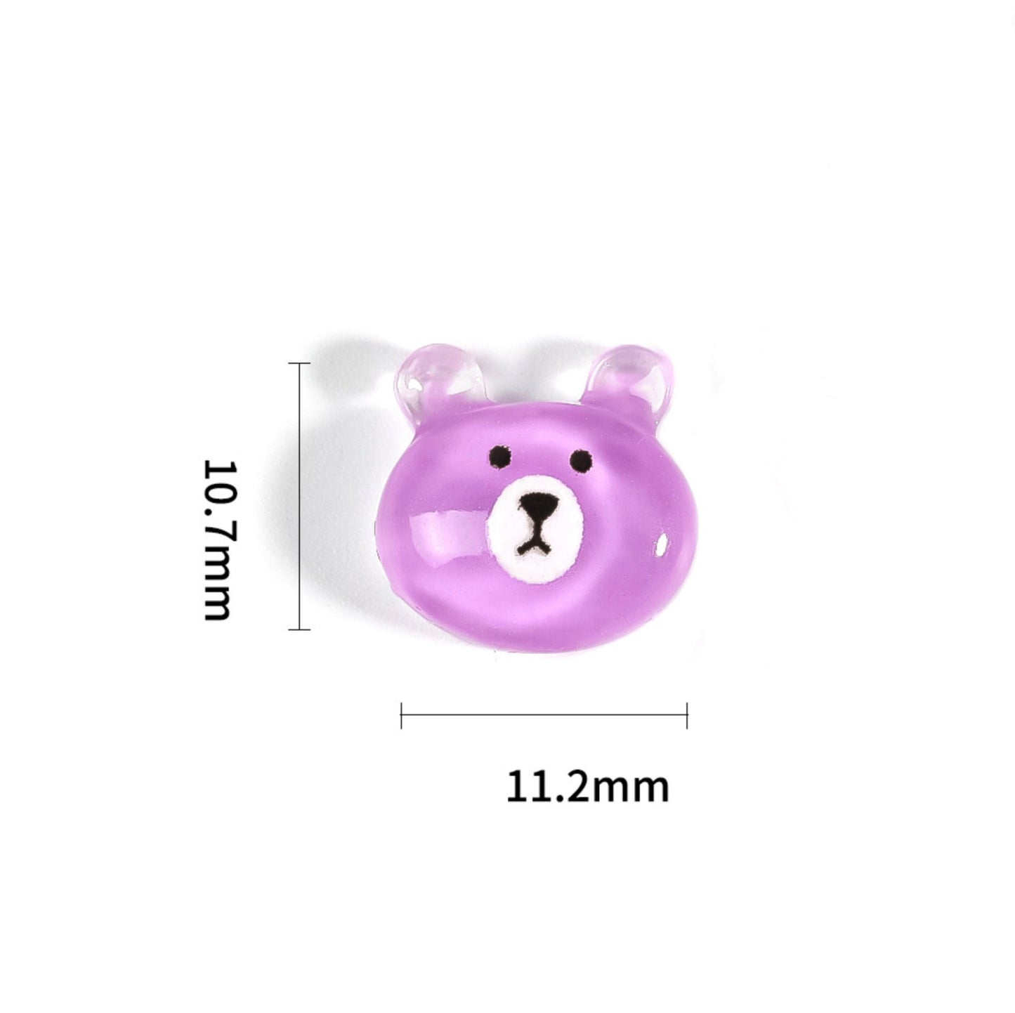 Kawaii Resin Bear (Pink, Yellow, Brown, Blue, Purple) Nail Art Charms, Decoden, Cabochons, Mini Cabochon