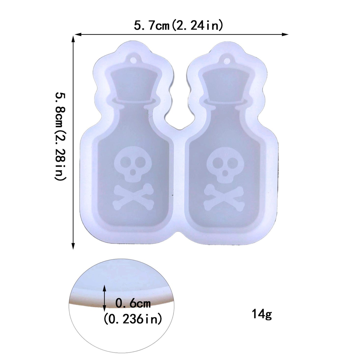 Poison Bottle Charm Silicone Mold