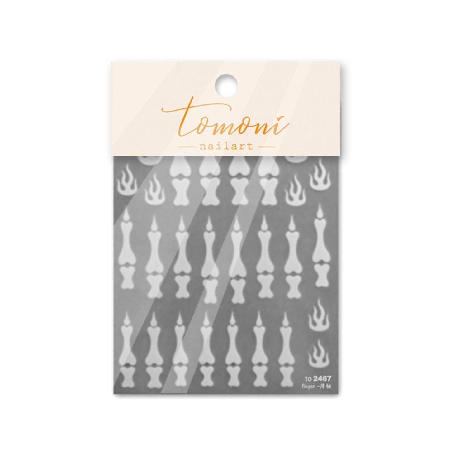 Tomoni Skeleton Hand Bones, Halloween Themed Nail Art Stickers