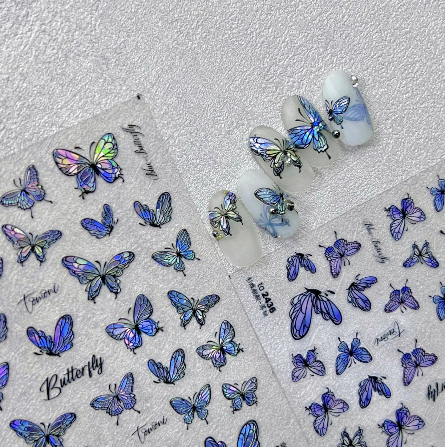 5D Monarch Butterfly Nail Art Stickers (to2435)