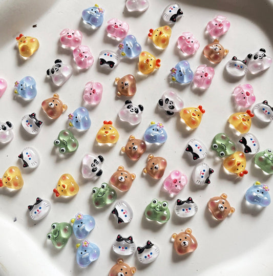 Funny Bubble Cheek, Animal Themed 3D Nail Art Charms, Decoden, DIY Supplies, Mini Cabochon