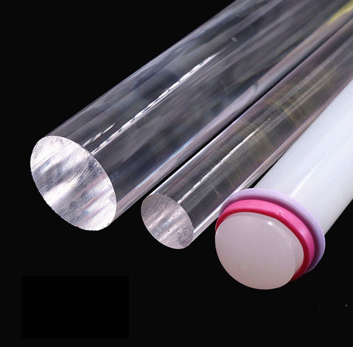 SMALL Solid Centered Acrylic Rolling Pin for Polymer Clay Crafting