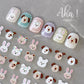 Dogs with Flower Crowns 2D Nail Art Stickers (aha 018)