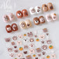 Cute Brown Bear, Animal Themed 2D Nail Art Stickers (016)