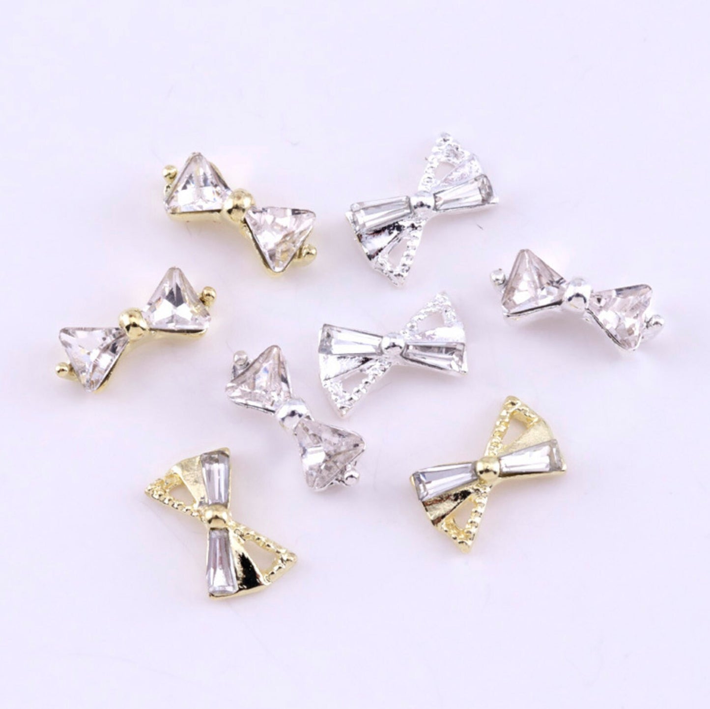 3D Rhinestone Bows Nail Art Charms, Decoden, DIY Supplies, Mini Cabochon