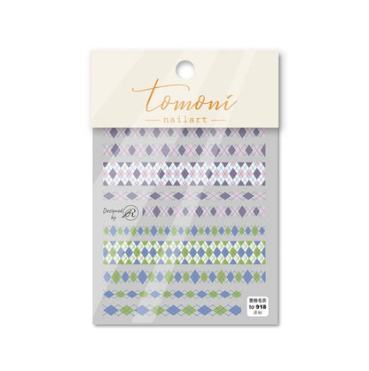 5D Plaid Pattern Pieces Themed Nail Art Stickers