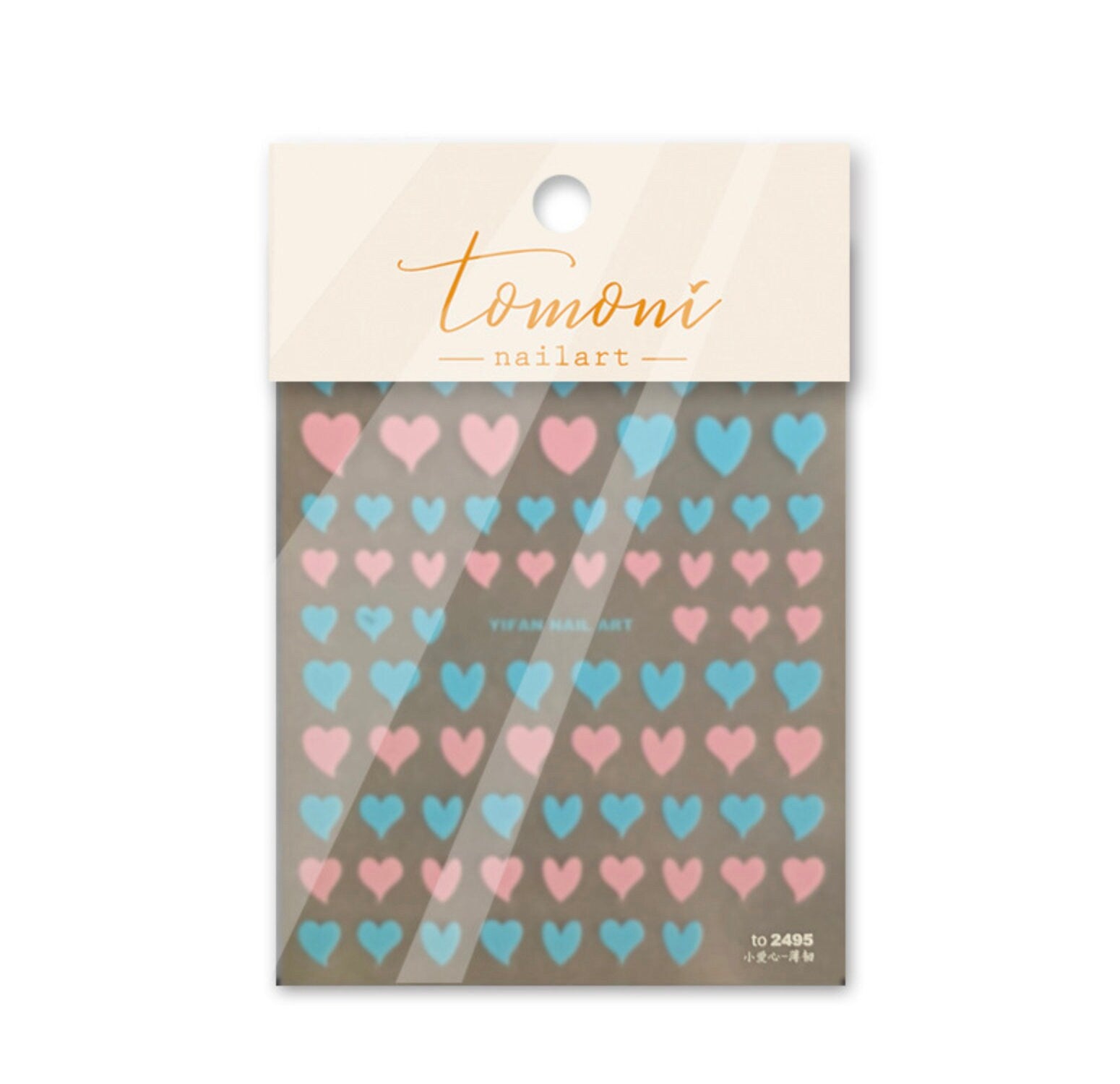 5D Cotton Candy or Black and White Hearts, Shaped Themed Nail Art Stickers