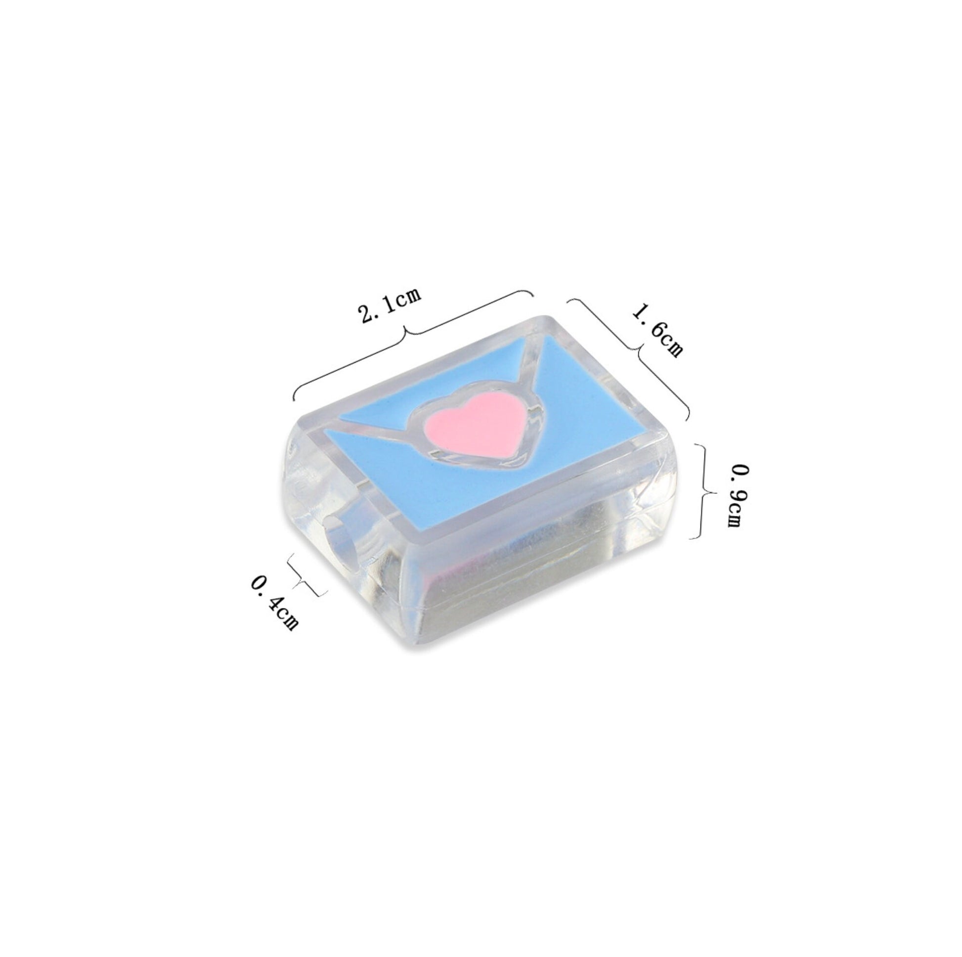 Cute Mixed Color Love Letter Enamel Acrylic Bead (21mm x 16mm x 9mm)