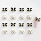 3D Enamel Flower Bow Nail Art Charms, Mini Cabochon (9mm x 7mm)
