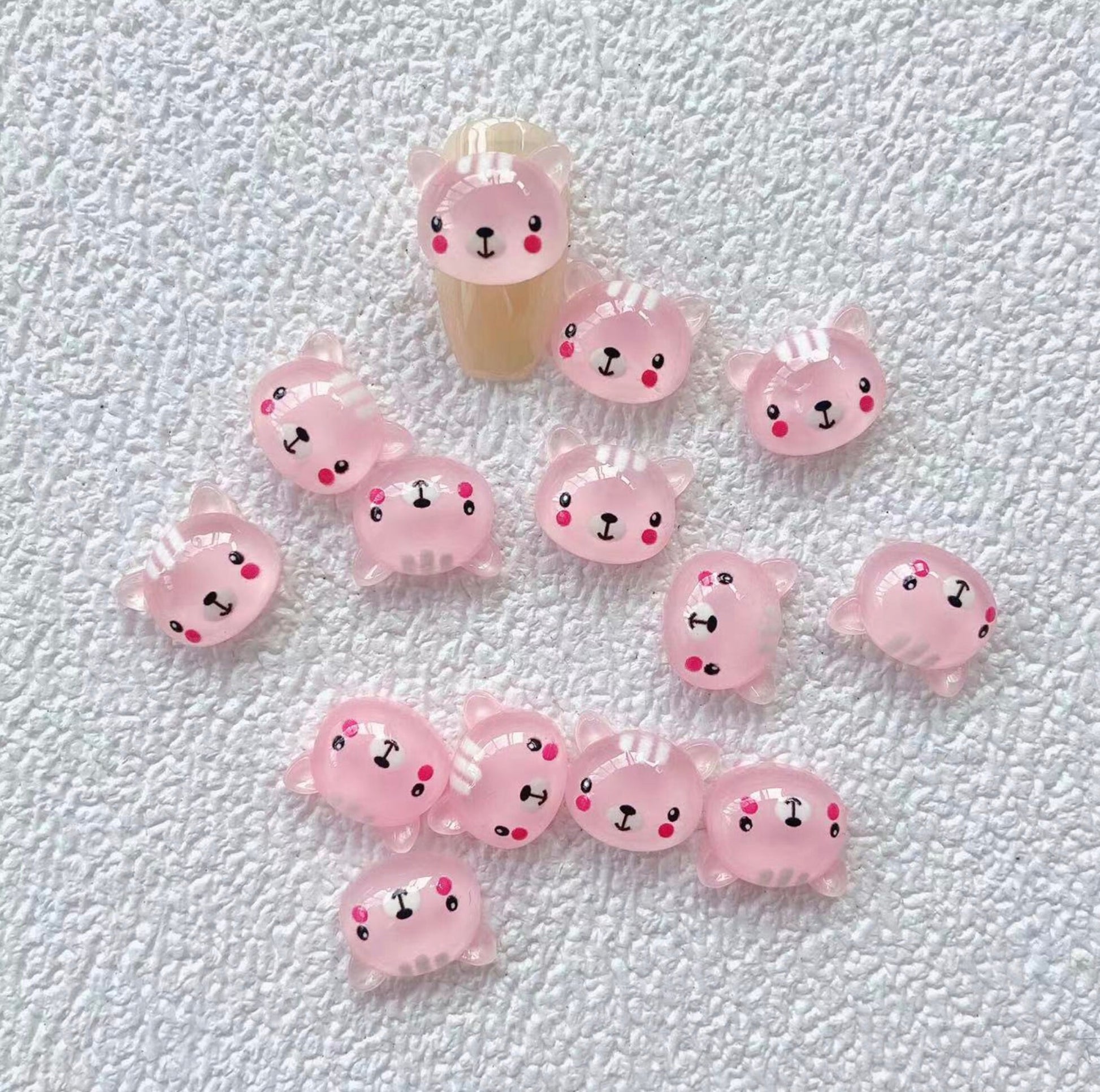 Cute Bear and Cat, Animal Themed 3D Nail Art Charms, Decoden, DIY Supplies, Mini Cabochon