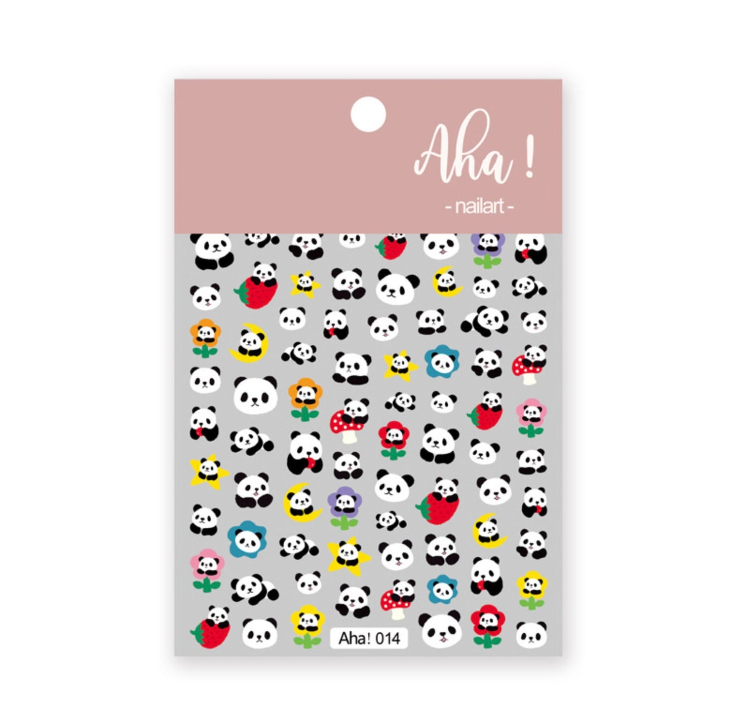 Funny Panda, Animal Themed 2D Nail Art Stickers (014)