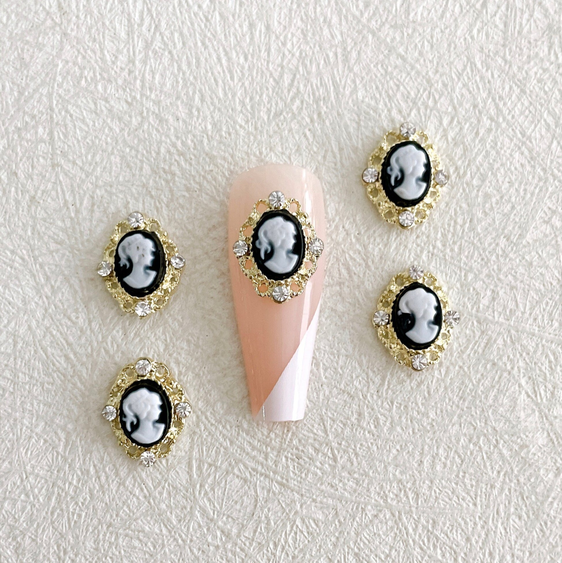 3D Cute Lady In A Portrait Nail Art Charms, Mini Cabochon (10mm x 14mm)