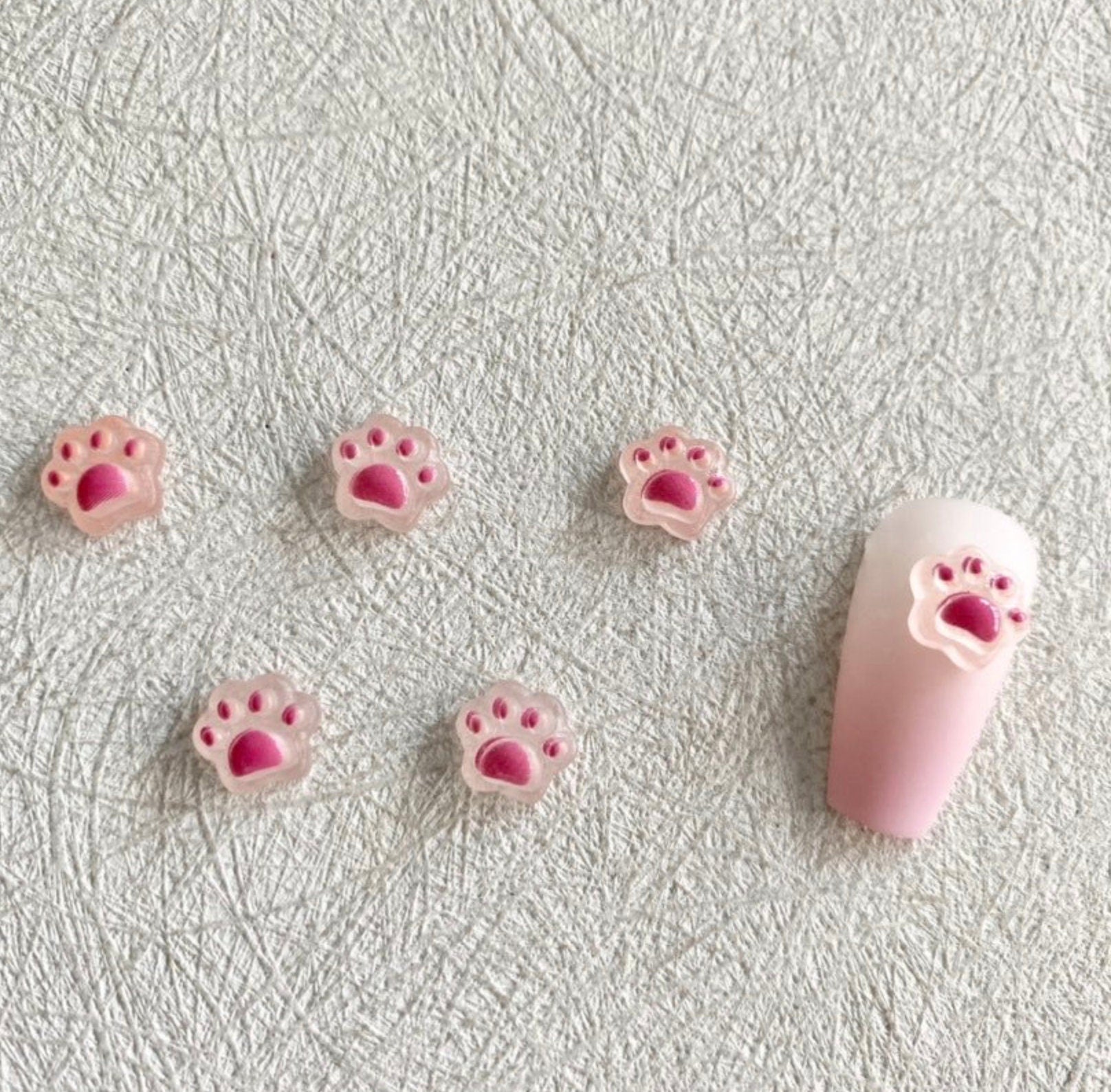 Cute Glow In The Dark Colorful Paw, Animal Themed 3D Nail Art Charms, Decoden, DIY Supplies, Mini Cabochon