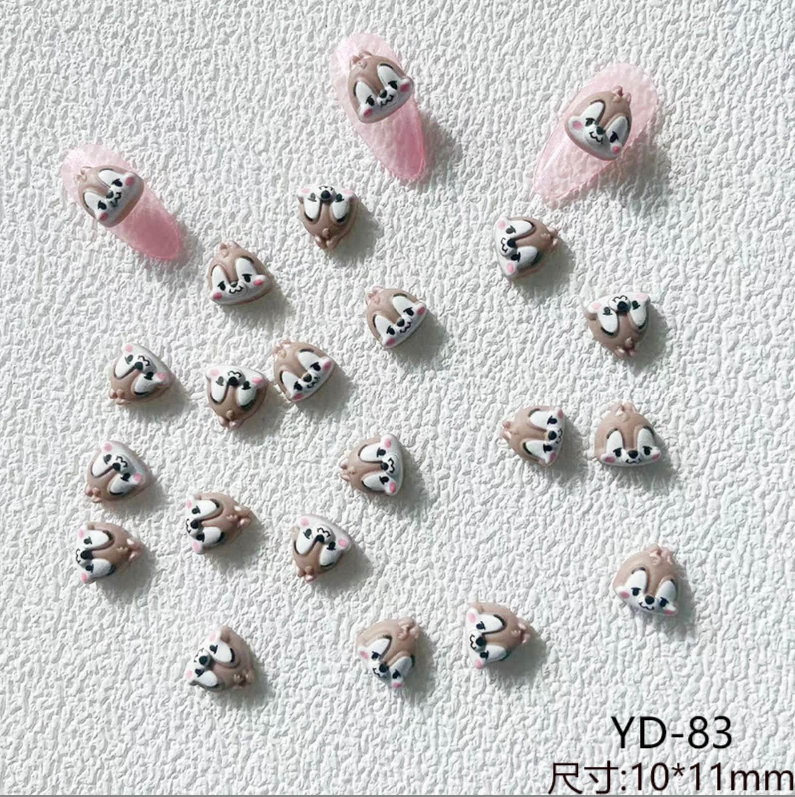 Cute Brown Squirrel, Animal Themed 3D Nail Art Charms, Decoden, DIY Supplies , Mini Cabochon(10mm x 11mm)