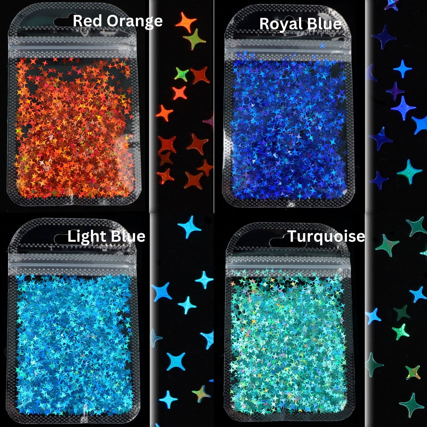 3MM/4MM Holographic Sparkle Glitter Mix (2G Bag)