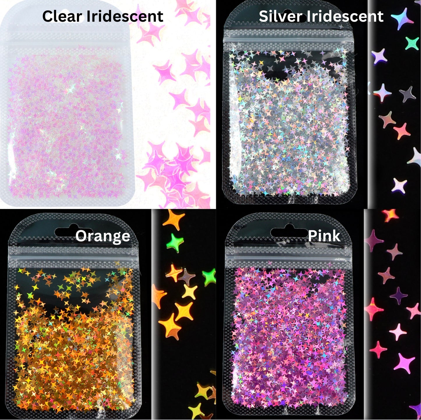 3MM/4MM Holographic Sparkle Glitter Mix (2G Bag)