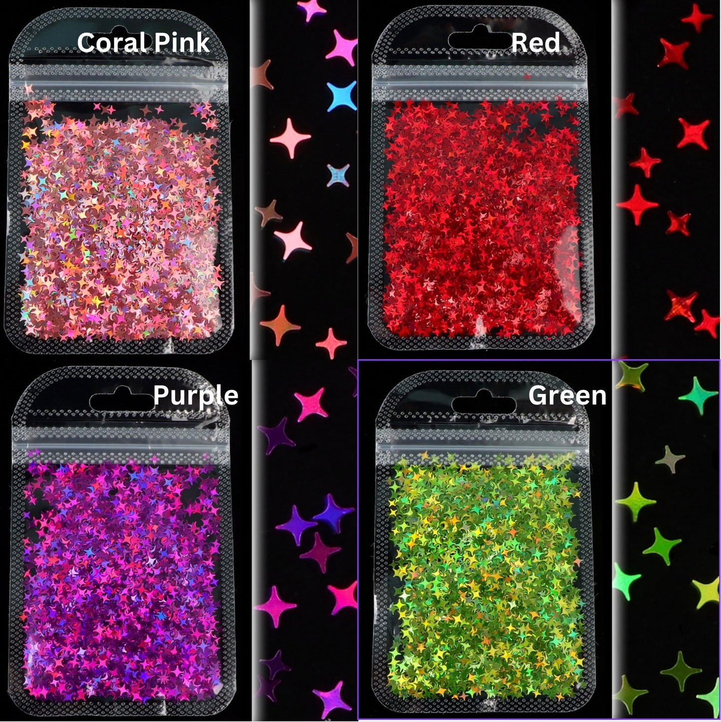 3MM/4MM Holographic Butterfly Glitter Mix (2G Bag)