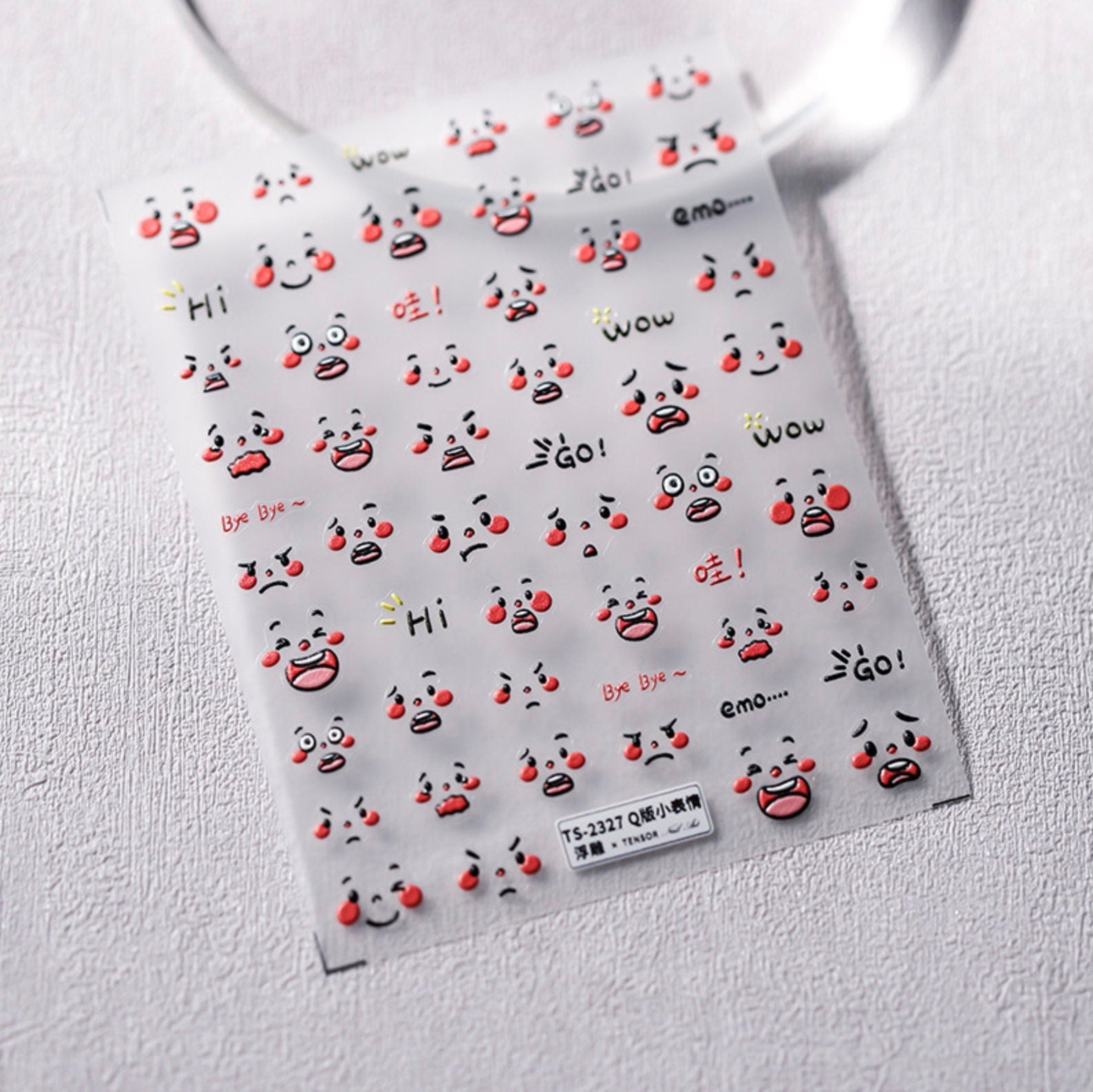 Cute and Funny Facial Expression Nail Art Sticker (Available in 2D and 3D)