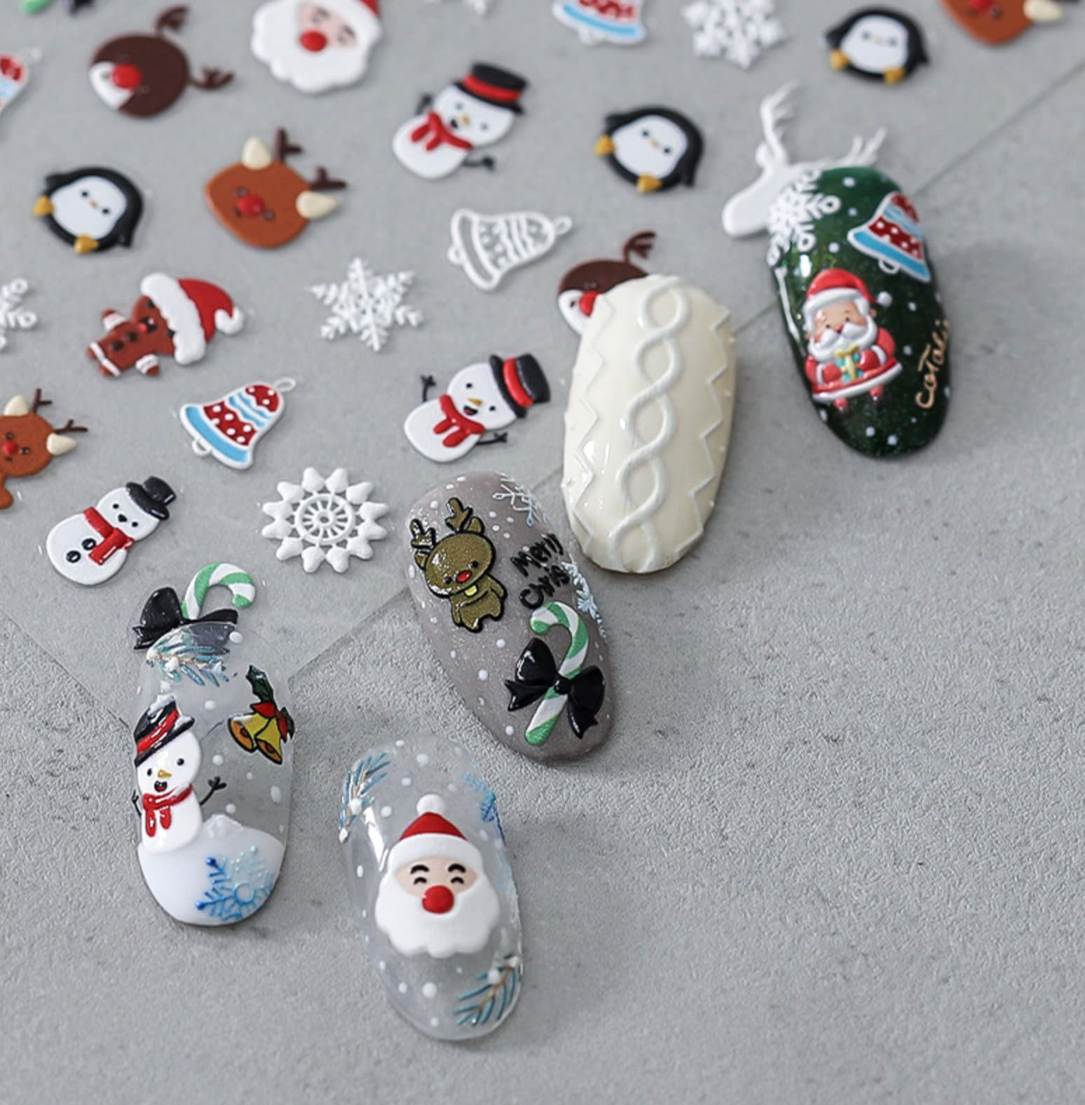 3D Cute Christmas Themed Nail Art Stickers