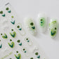 Fresh Green Tulip Field, Flower Themed Nail Art Stickers (Available in 2D and 3D)