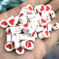 Heart with a White Circle, Valentine's Day Love Themed Polymer Clay Beads