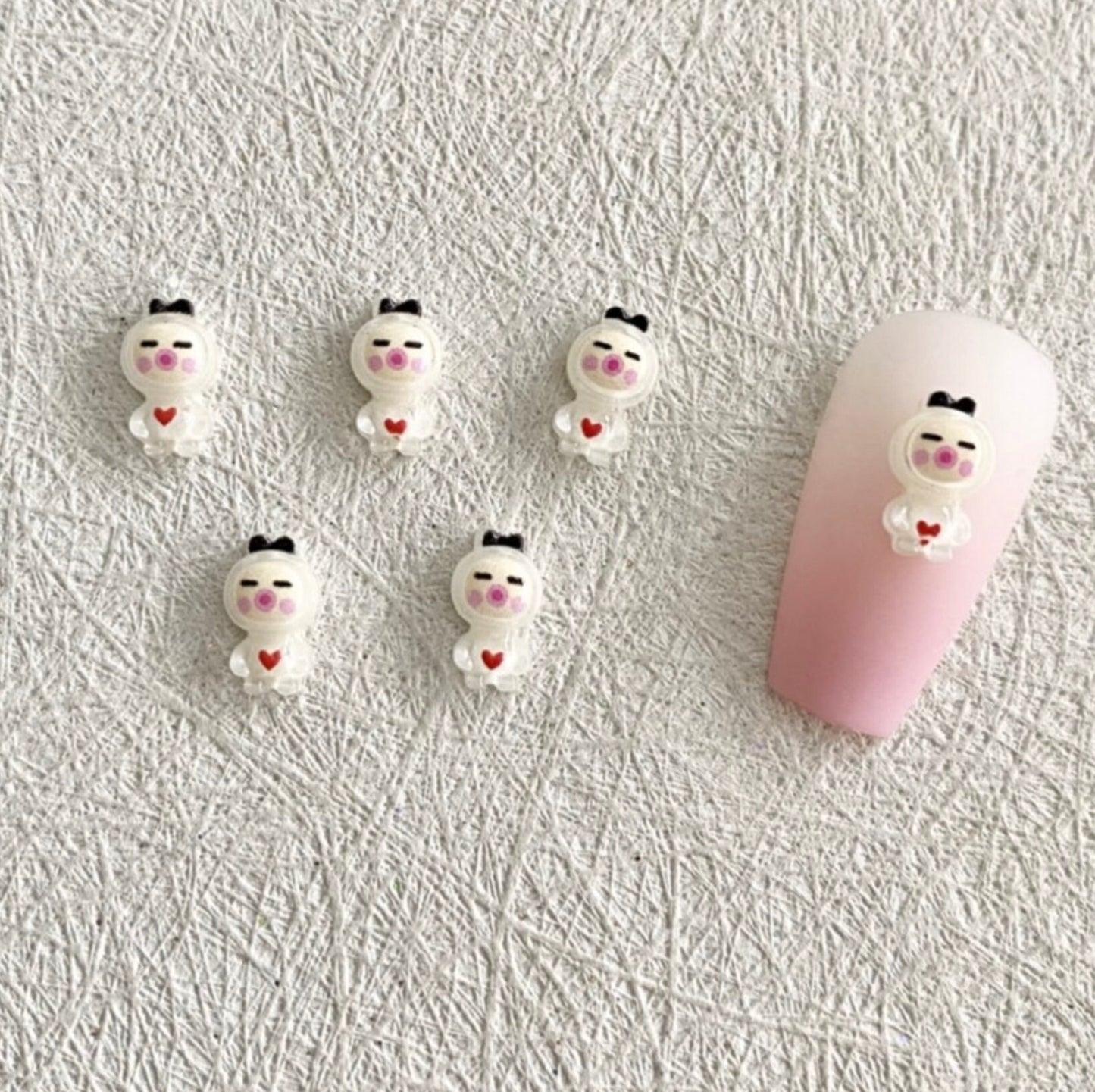 Kawaii Derpy Character in Snowman Costume, Animal Themed 3D Nail Art Charms, Decoden, DIY Supplies, Mini Cabochon