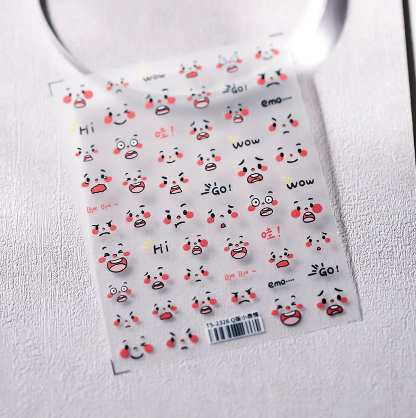 Cute and Funny Facial Expression Nail Art Sticker (Available in 2D and 3D)