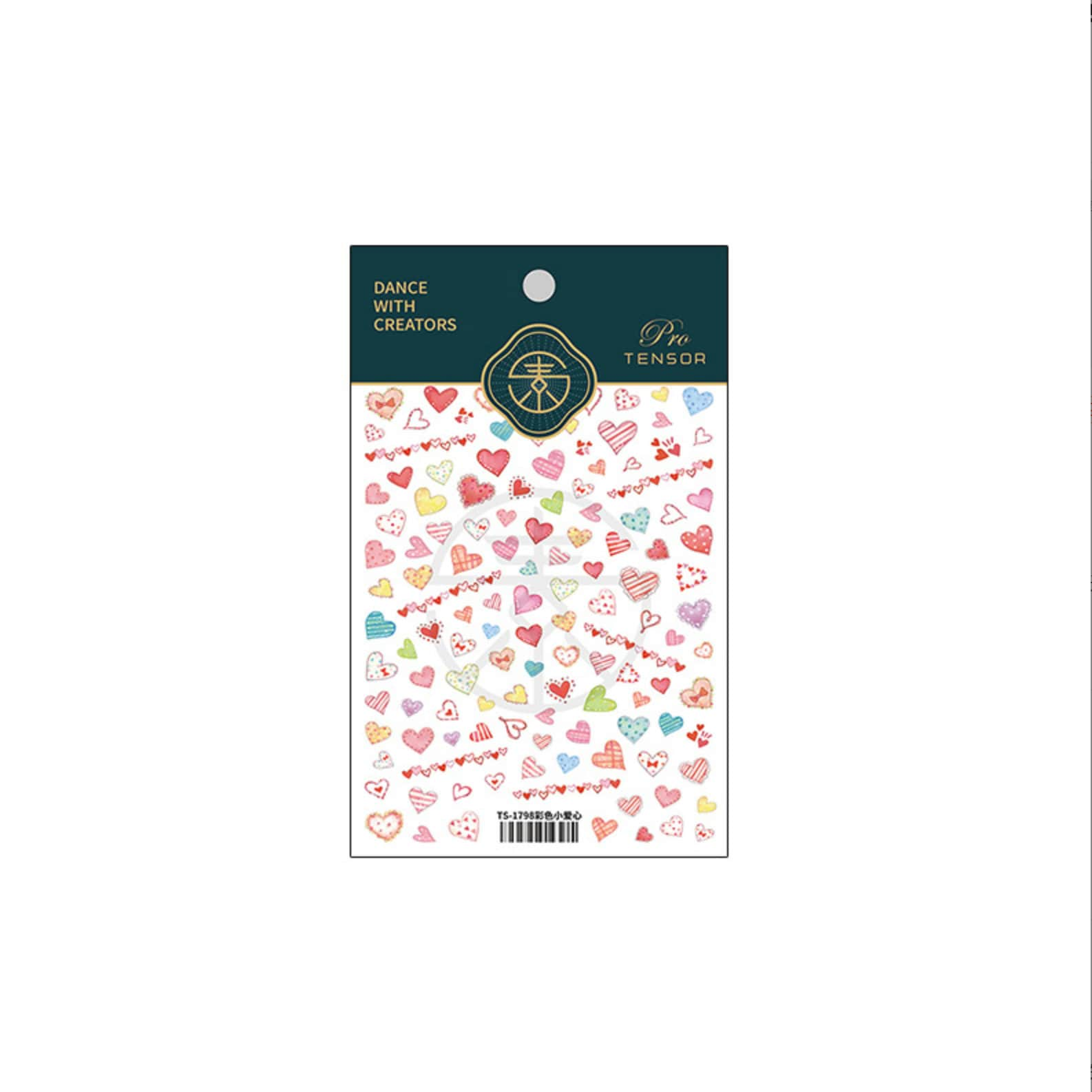 Cute Mixed Hearts, Love Themed Nail Art Stickers (Available in 2D and 3D)