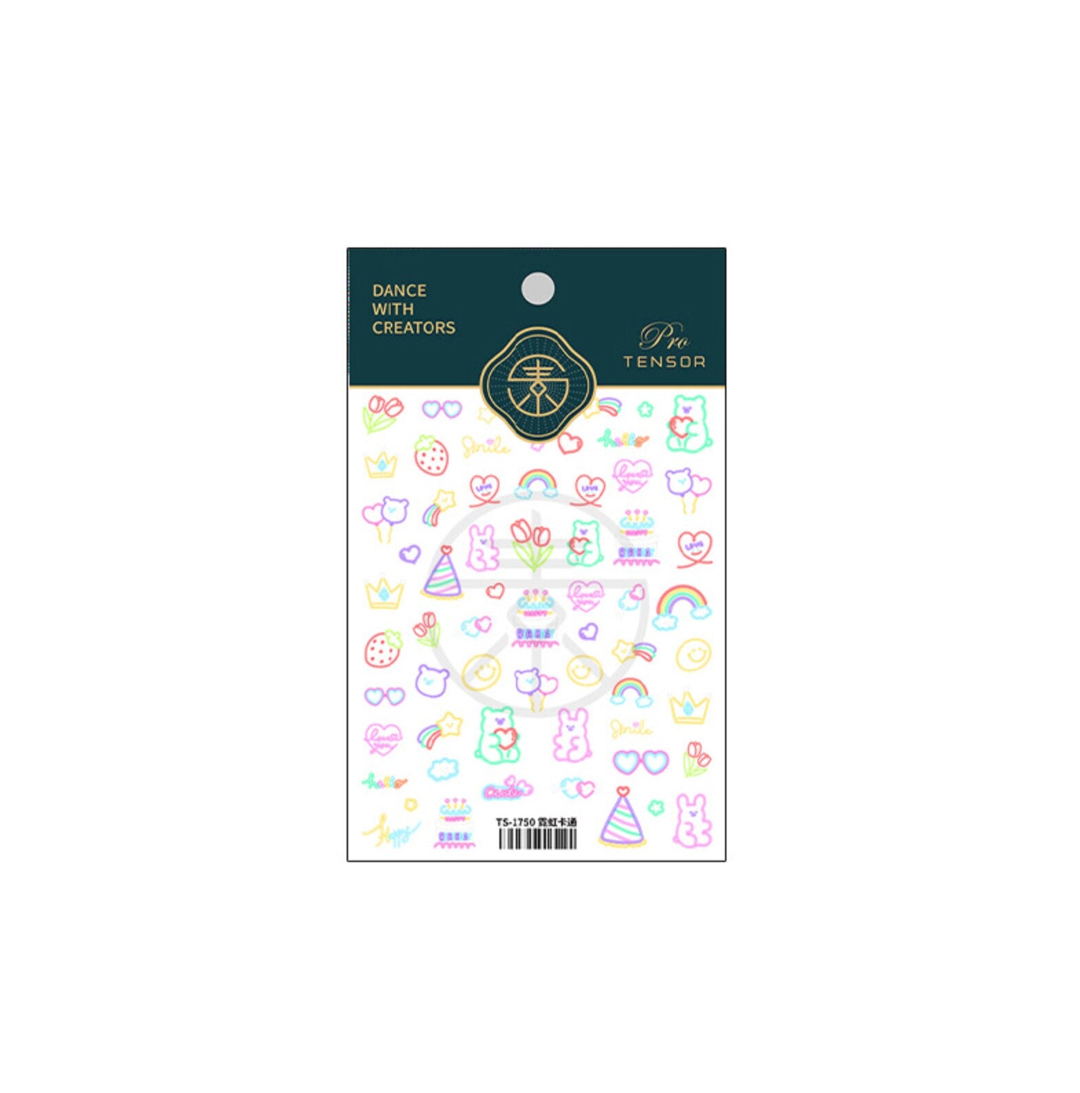 Cute Birthday Doodle Nail Art Stickers (Available in 2D and 3D)