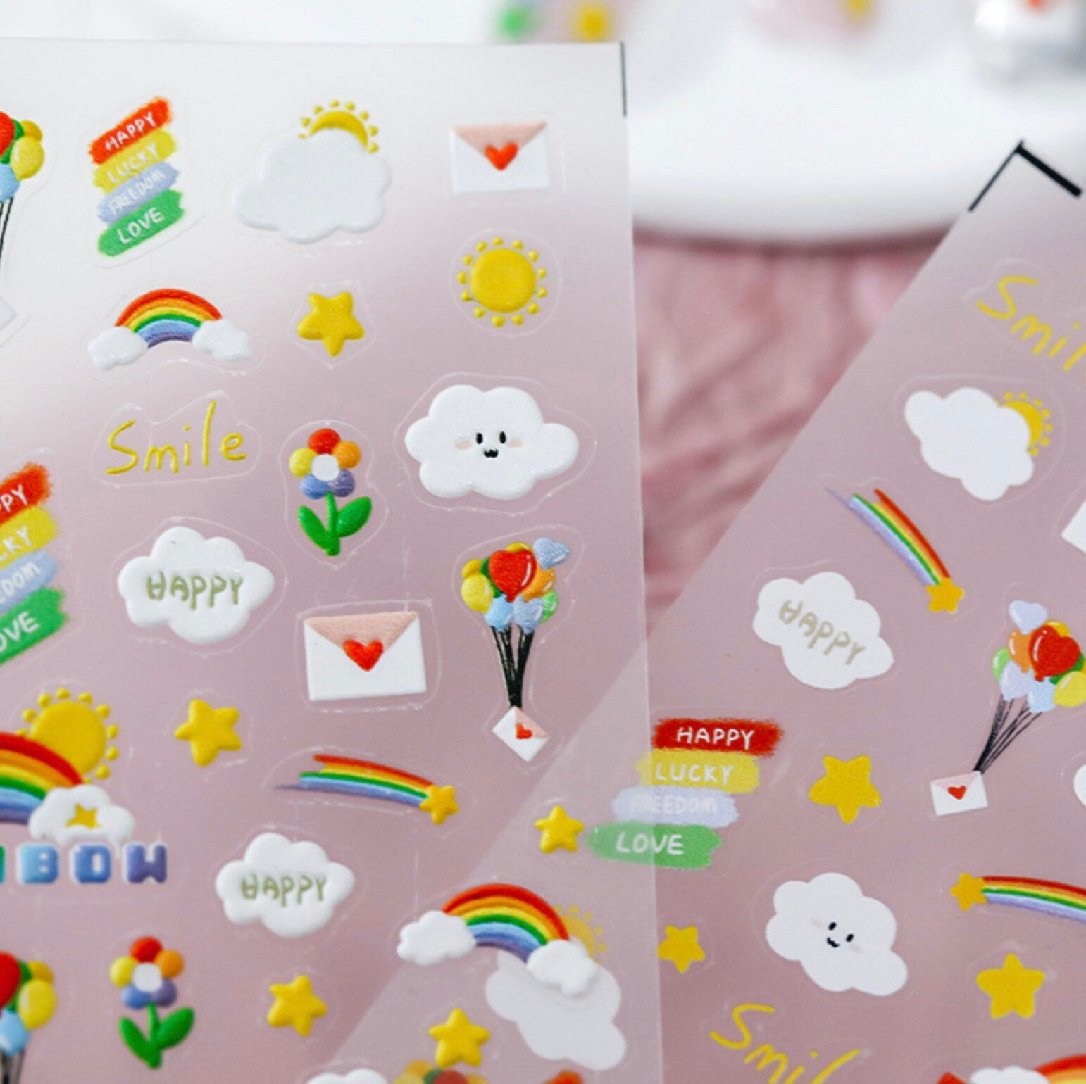 Cute Rainbow Mail, Rainbow Themed Nail Art Stickers (Available in 2D and 3D)