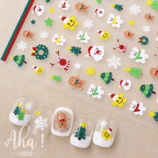 Christmas Themed Nail Art Stickers (Reindeer, Snowman, Santa Clause, Polar Bears, Christmas Cookies)