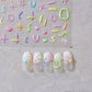 3D Pastel Neon Squiggly Shapes and Lines Nail Art Stickers (to2798)