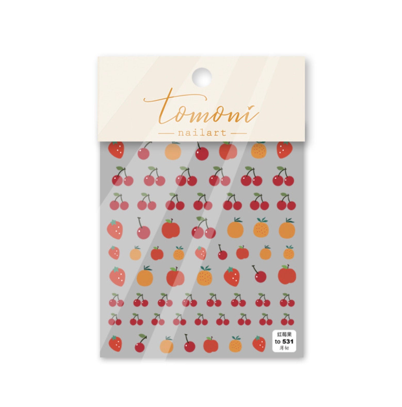 Cute Fruit (cherry, apple, strawberry, orange) Themed Nail Art Stickers (to531)