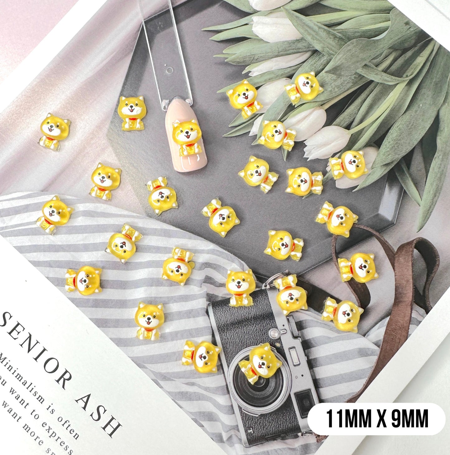 Kawaii Shiba Inu Dog, Animal Themed 3D Nail Art Charms, Decoden, DIY Supplies, Mini Cabochon