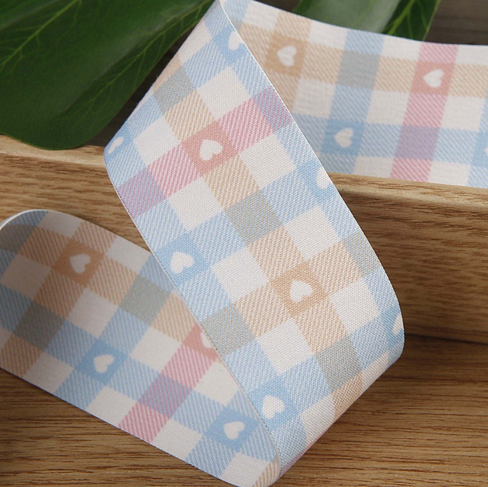 1 inch/1.5 inch Cute Pastel Rainbow Style Plaid Themed Ribbons (10YD)